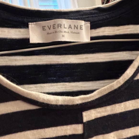 Everlane The Beach Tee Shirt Dress Striped Navy & White size medium - Picture 4 of 6